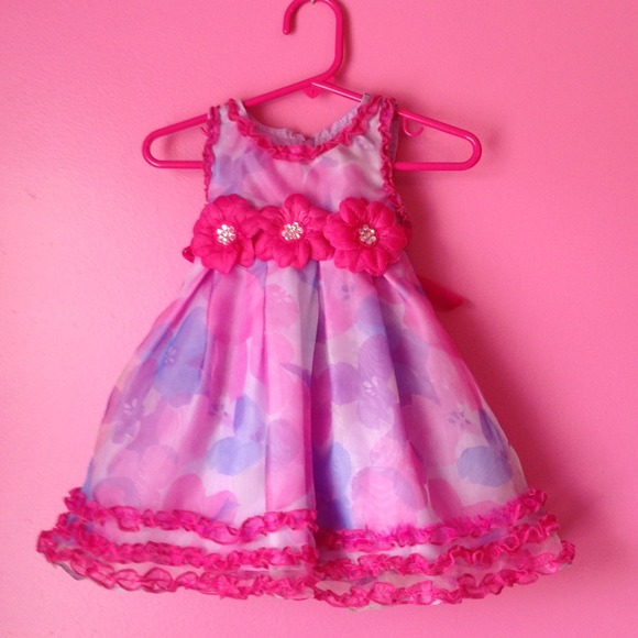 Traded🎀🎀 Pink purple and blue baby dress