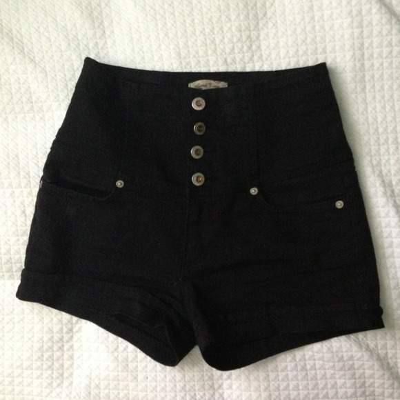Black high wasted shorts