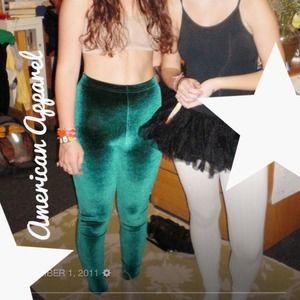 American Apparel High-waisted velvet leggings