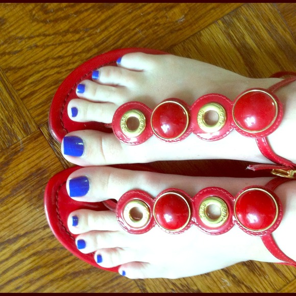 Red Tory Burch sandals - size 7 - price reduced!