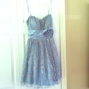 Baby blue, sparkly, puff dress.