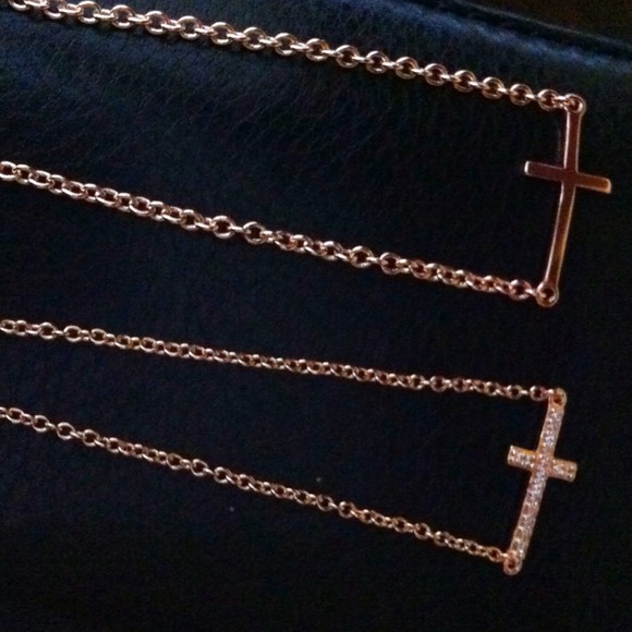 Rose Gold cross bracelets.