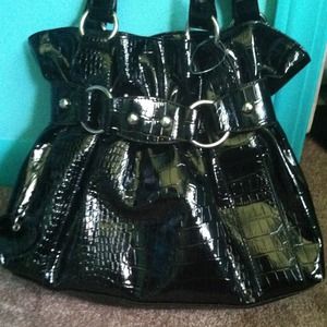 Claire's black leather look purse