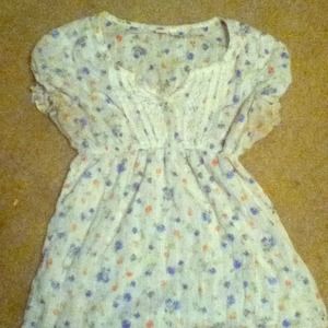 Floral print peasant top