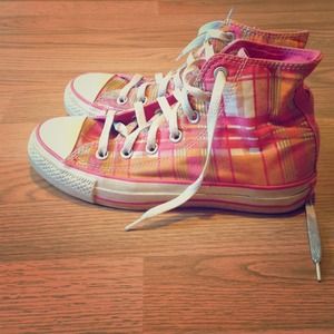 Plaid high top converse Allstars
