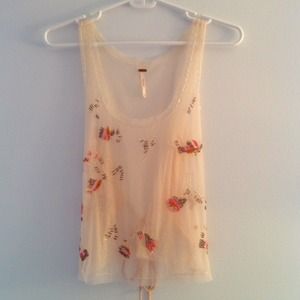 Sheer beaded FREE PEOPLE tank