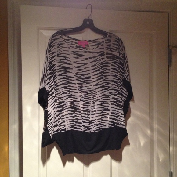 Trina Turk collection. animal black and white top