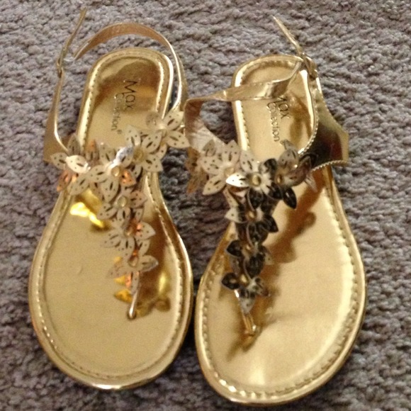 Gold leaf sandals