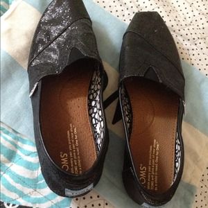 Black Sparkly Women's Toms