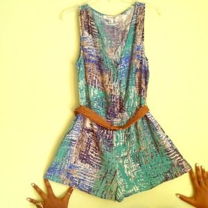 Abstract Print Short Romper
