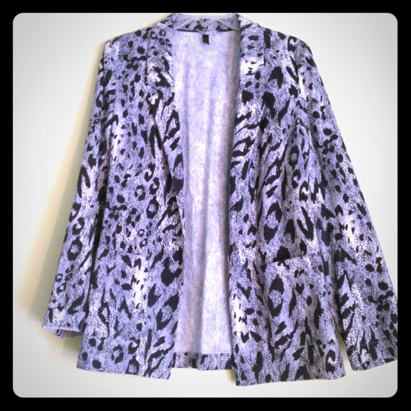 Gray H&M Cheetah Print Blazer