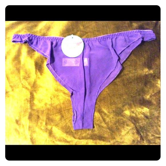 Cute purple lace thong