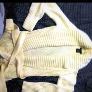 Calvin Klein white cardigan with belt