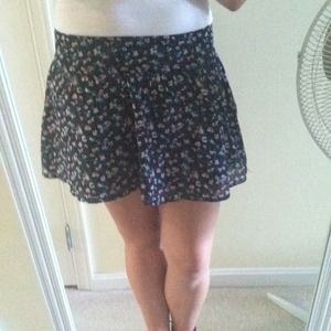 Navy floral skirt