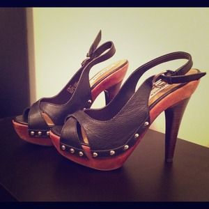 Steve Madden black/brown heel size 6.5