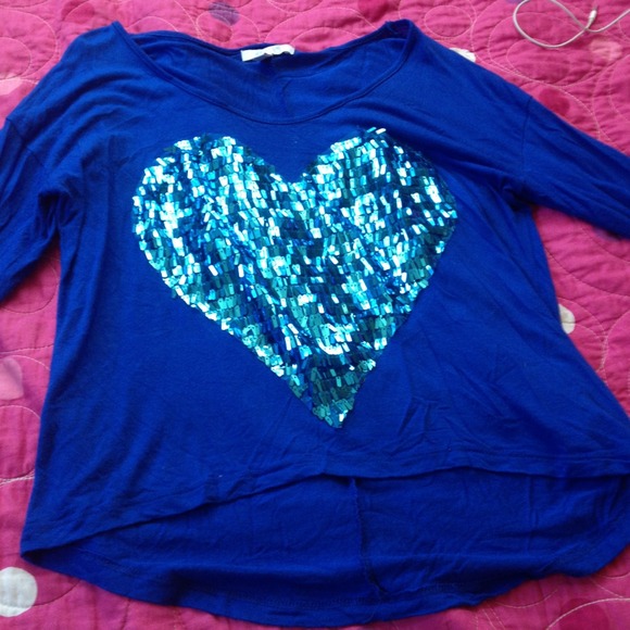 Glitter heart top from Delia's !! Worn once !!