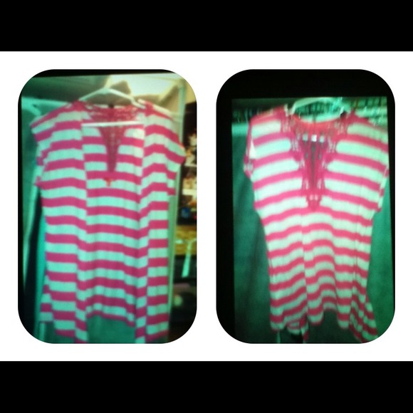 Pink and white sweater