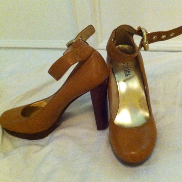 Michael Kors stacked wooden heel