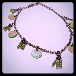 green 60s style anklet