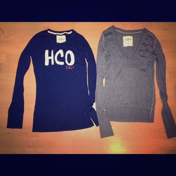 Long sleeve sweater and log sleeve shirt