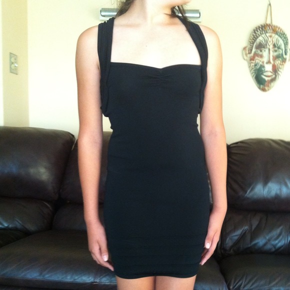 Quality small black cut-out bodycon dress