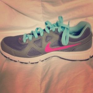 Nike pink/blue/grey revolutions