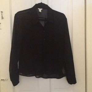 Black sheer blouse