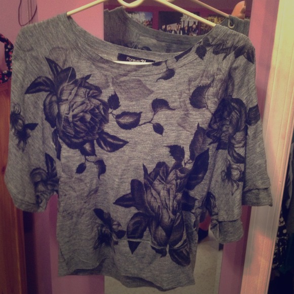 Black and grey rose shirt