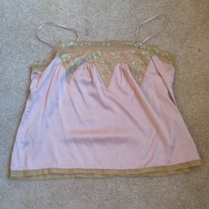 Pink silky tank top