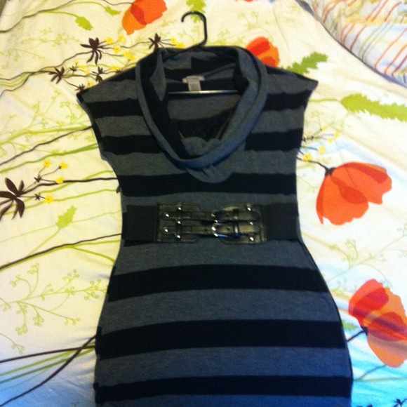 Black and Grey Striped Shirt