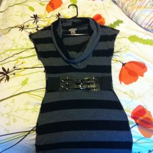 Black and Grey Striped Shirt