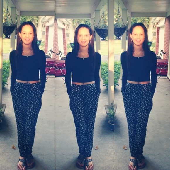 A black Long sleeve crop top from pacsun.