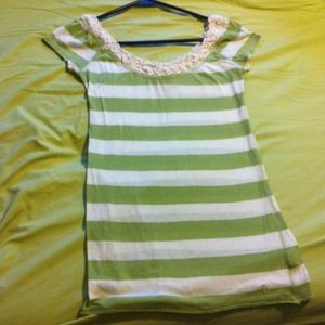 Green/White Striped Top from Abercrombie and Fitch
