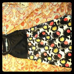 Black printed cocktail dress