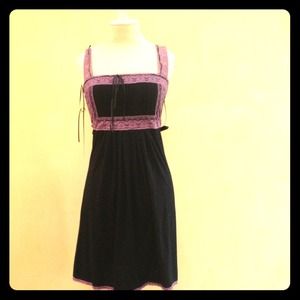BETSEY JOHNSON purple lace and black dress size P