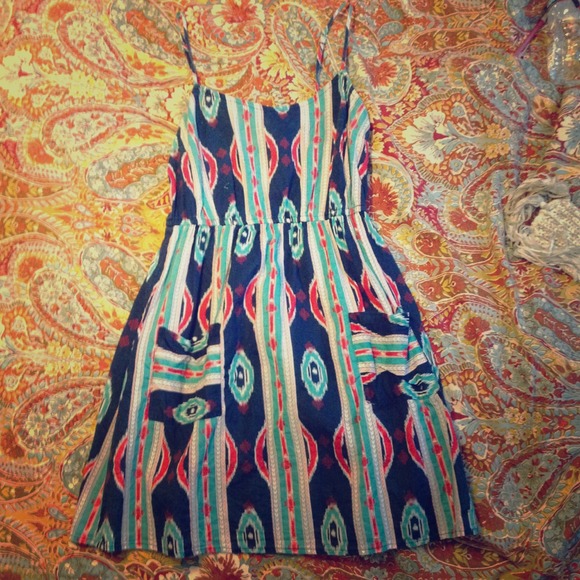 Spaghetti strap Aztec dress