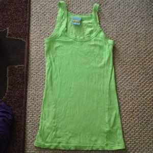C&C bright green cami tank, size L
