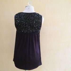 VERA WANG purple silk top, sequined back size 2