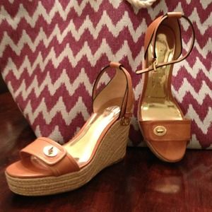 Price ✂ ~ COACH ~ Tan Leather Espadrilles ~