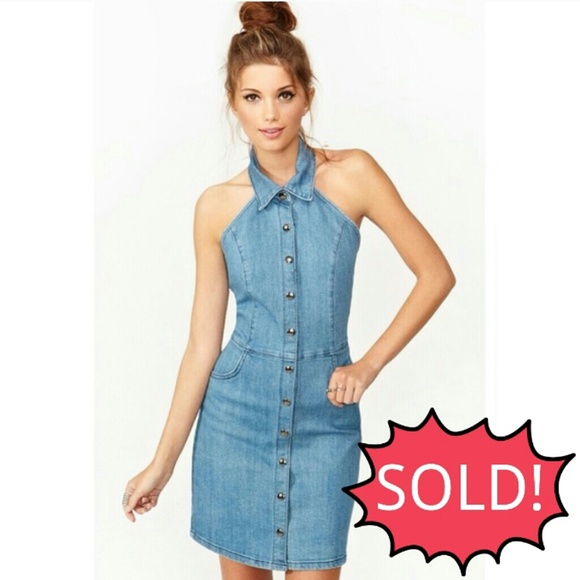 Denim Halter Dress