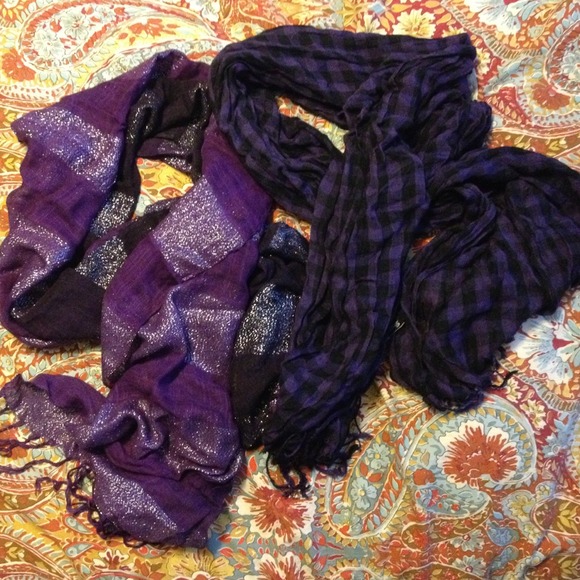 Two purple scarves