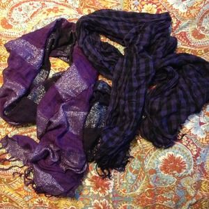 Two purple scarves