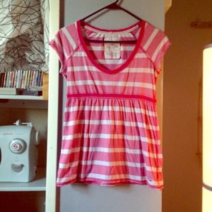 Pink striped babydoll top