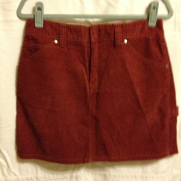 J. Crew Red Corduroy Mini Skirt
