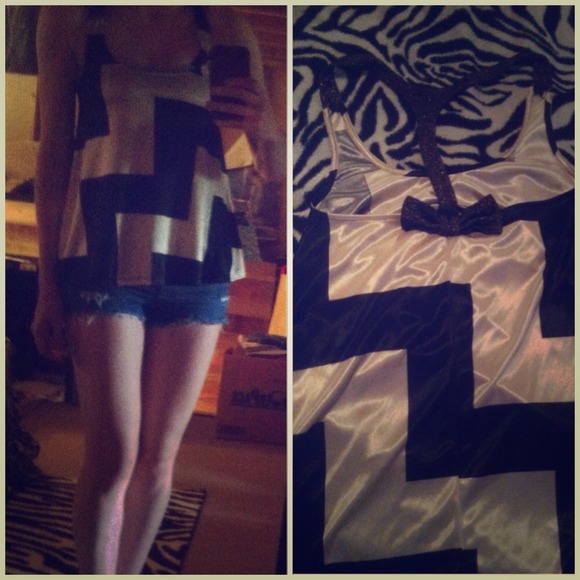 Silk tan & black shirt