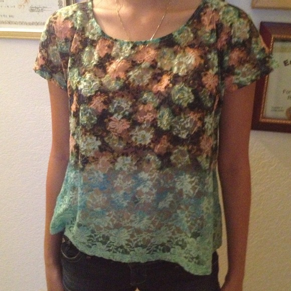 Floral Colorful Lace Top - Picture 1 of 1