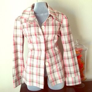 Pink plaid O'neill blazer size M