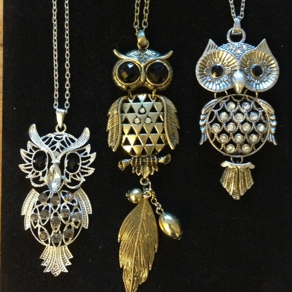 Jewelry - NEW Bundle 3 Owle Necklaces