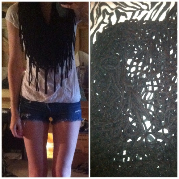 Sparkly black infinity scarf