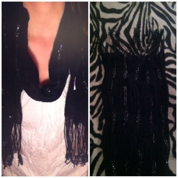 Tiny black and silver scarf